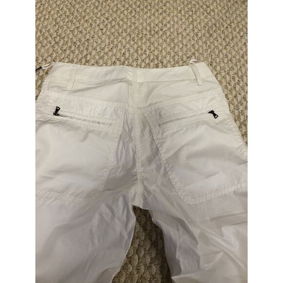 Prada Light Weight White Boot Leg Pants Size 38. Small Hole From Belt Loop... - Picture 8 of 8